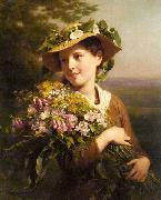Fritz Zuber-Buhler Young Beauty with Bouquet Germany oil painting artist